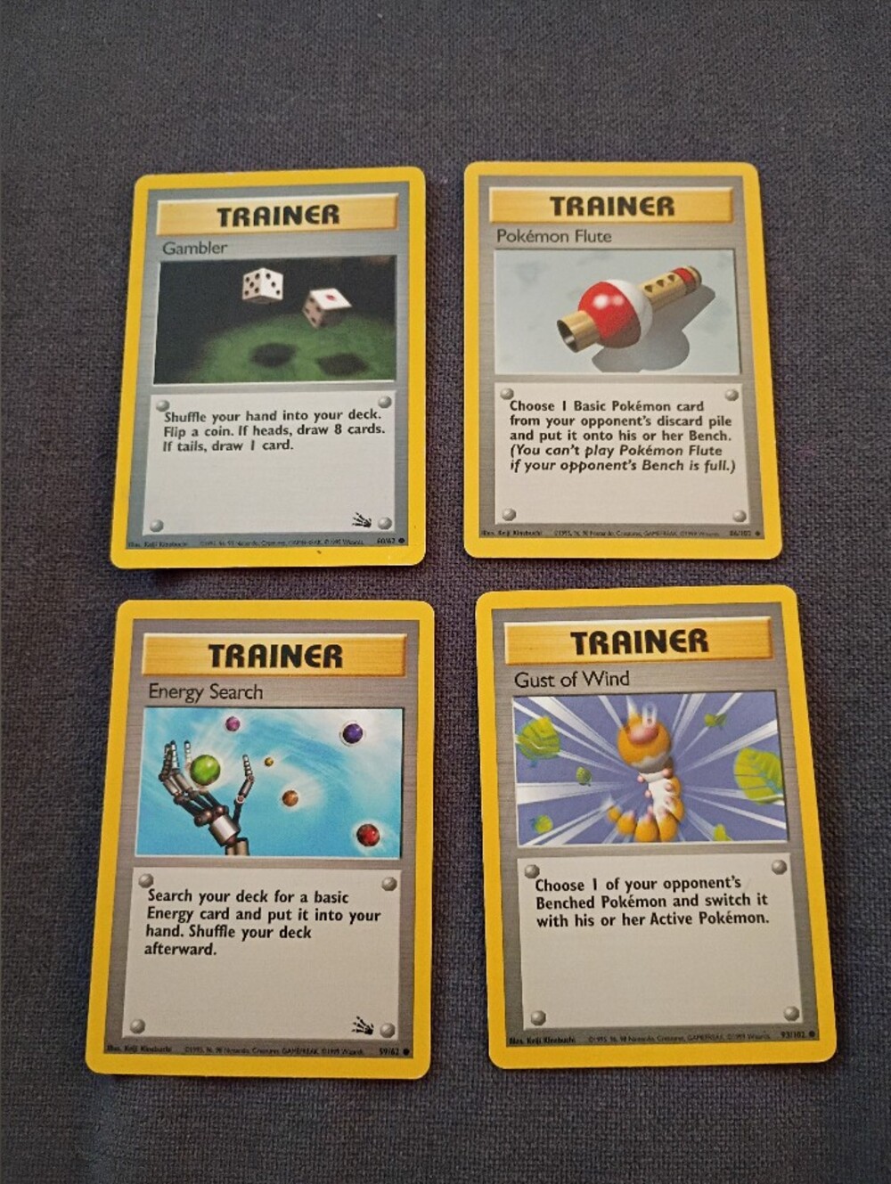 Pokemon Base Set Vintage Trainer Card Lot Of 4